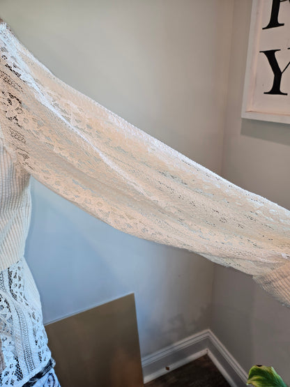 Lace Long Sleeve Button Down
