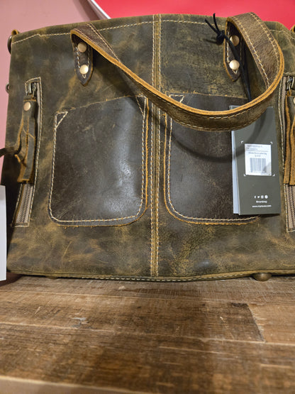 Distressed Leather Crossbody (Myra)