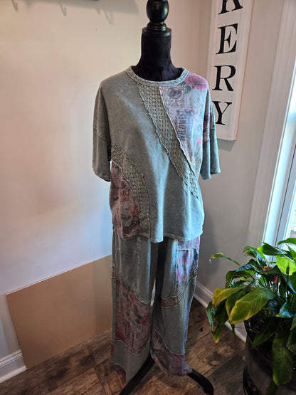 Vintage Patchwork Long Pants