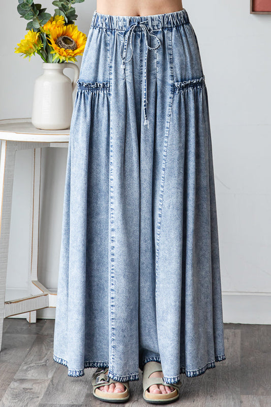 Denim Wide Leg Pants