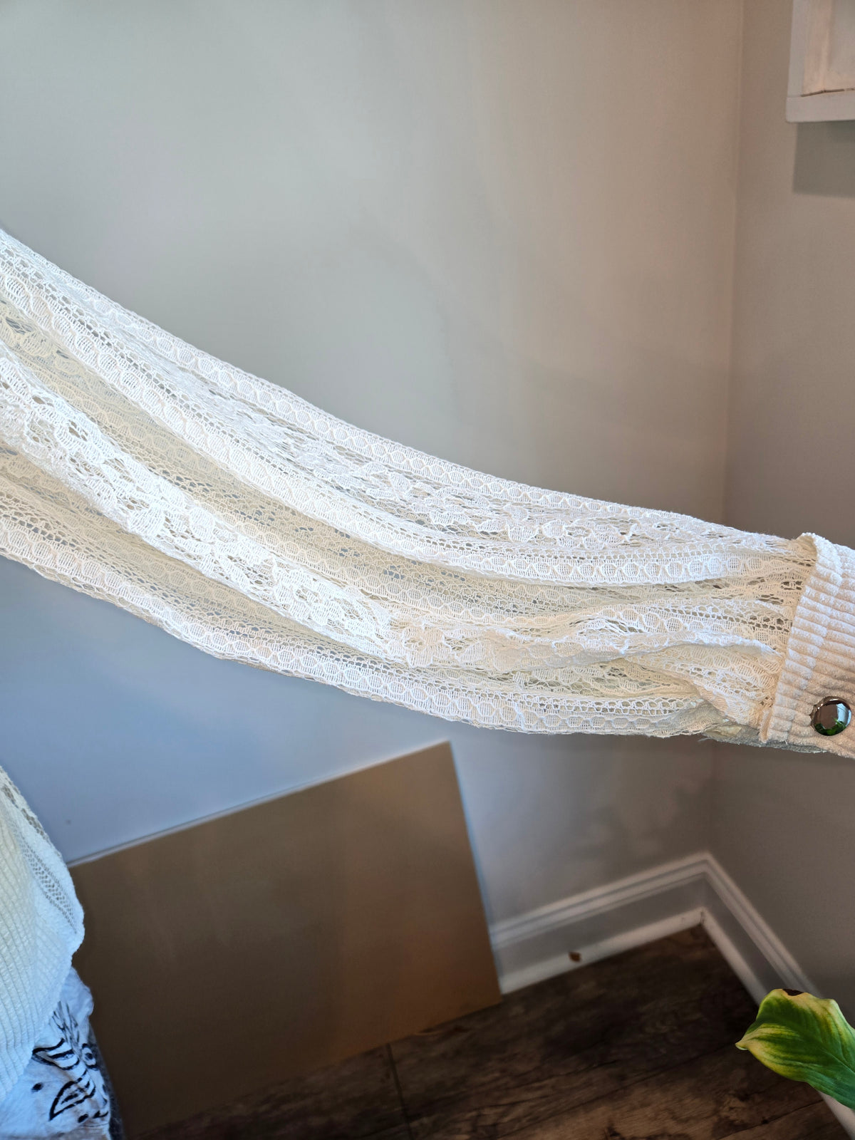 Lace Long Sleeve Button Down